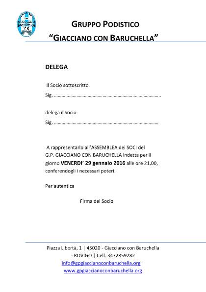 Ai Signori Soci