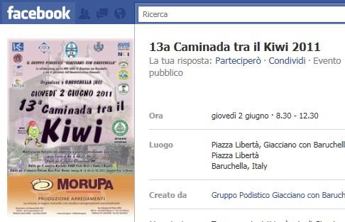 La Caminada tra il Kiwi è un EVENTO anche su Facebook!